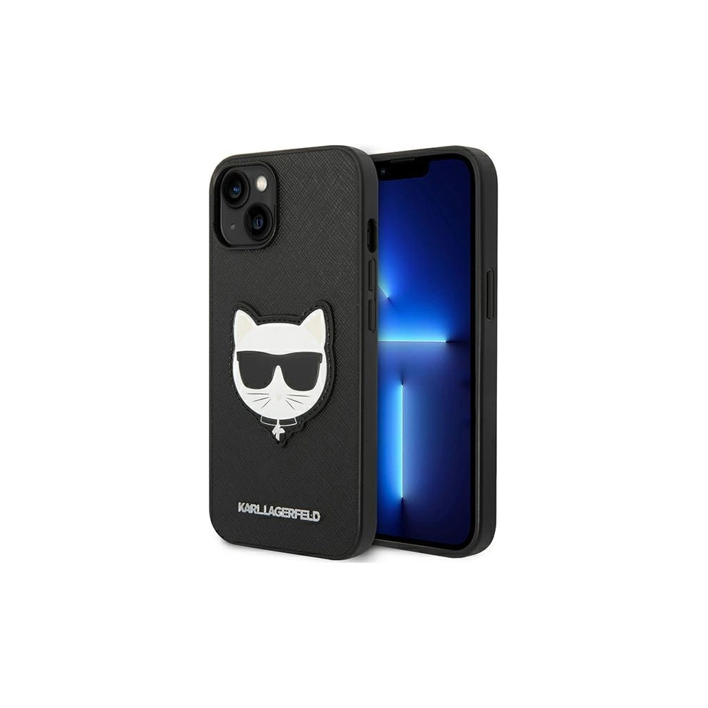 Hurtownia GSM - Etui Karl Lagerfeld KLHCP14MSAPCHK Apple iPhone 14 Plus / 15 Plus kemény tok fekete Saffiano Choupette Head Patch - KLD997 - {ean13} - Hurt
