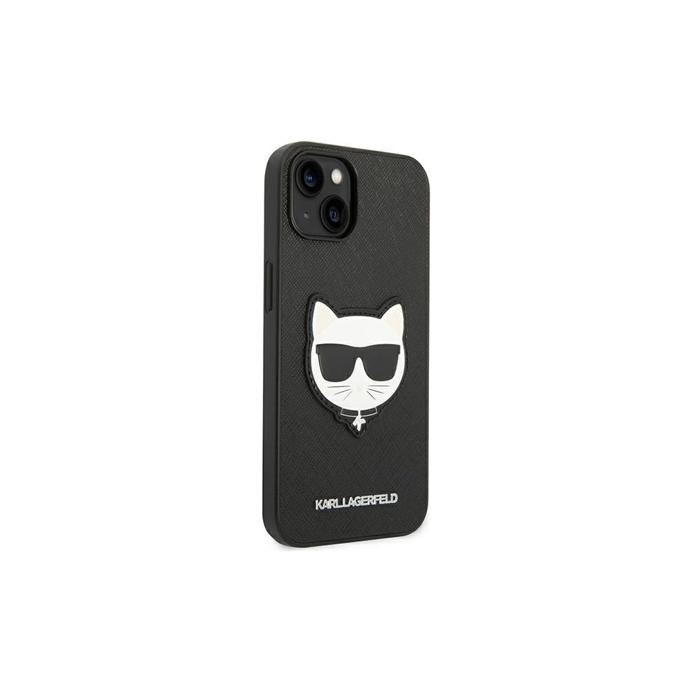 Wholesale Karl Lagerfeld KLHCP14MSAPCHK Apple iPhone 14 Plus / 15 Plus hardcase black Saffiano Choupette Head Patch - KLD997 - {ean13} - Hurt