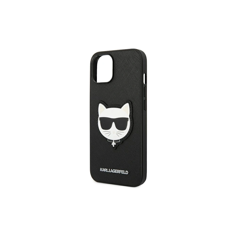 Wholesale Karl Lagerfeld KLHCP14MSAPCHK Apple iPhone 14 Plus / 15 Plus hardcase black Saffiano Choupette Head Patch - KLD997 - {ean13} - Hurt