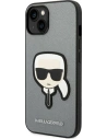 Hurtownia GSM - Etui Karl Lagerfeld KLHCP14MSAPKHG Apple iPhone 14 Plus / 15 Plus argintiu/hardcase Saffiano Patch cu capul lui Karl - KLD998 - {ean13} - Hurt