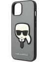 Hurtownia GSM - Etui Karl Lagerfeld KLHCP14MSAPKHG Apple iPhone 14 Plus / 15 Plus argintiu/hardcase Saffiano Patch cu capul lui Karl - KLD998 - {ean13} - Hurt