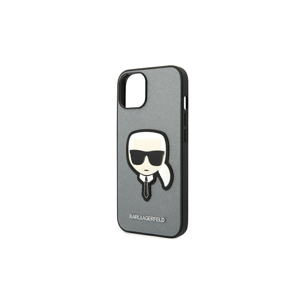 Hurtownia GSM - Etui Karl Lagerfeld KLHCP14MSAPKHG Apple iPhone 14 Plus / 15 Plus argintiu/hardcase Saffiano Patch cu capul lui Karl - KLD998 - {ean13} - Hurt