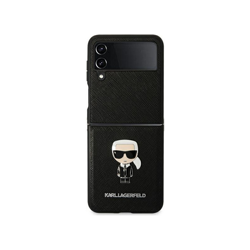 Karl Lagerfeld Distributor - 3666339084837 - KLD1019 - Karl Lagerfeld KLHCZF4IKMSBK Samsung Galaxy Z Flip 4 black book Saffiano Ikonik Metal - B2B homescreen