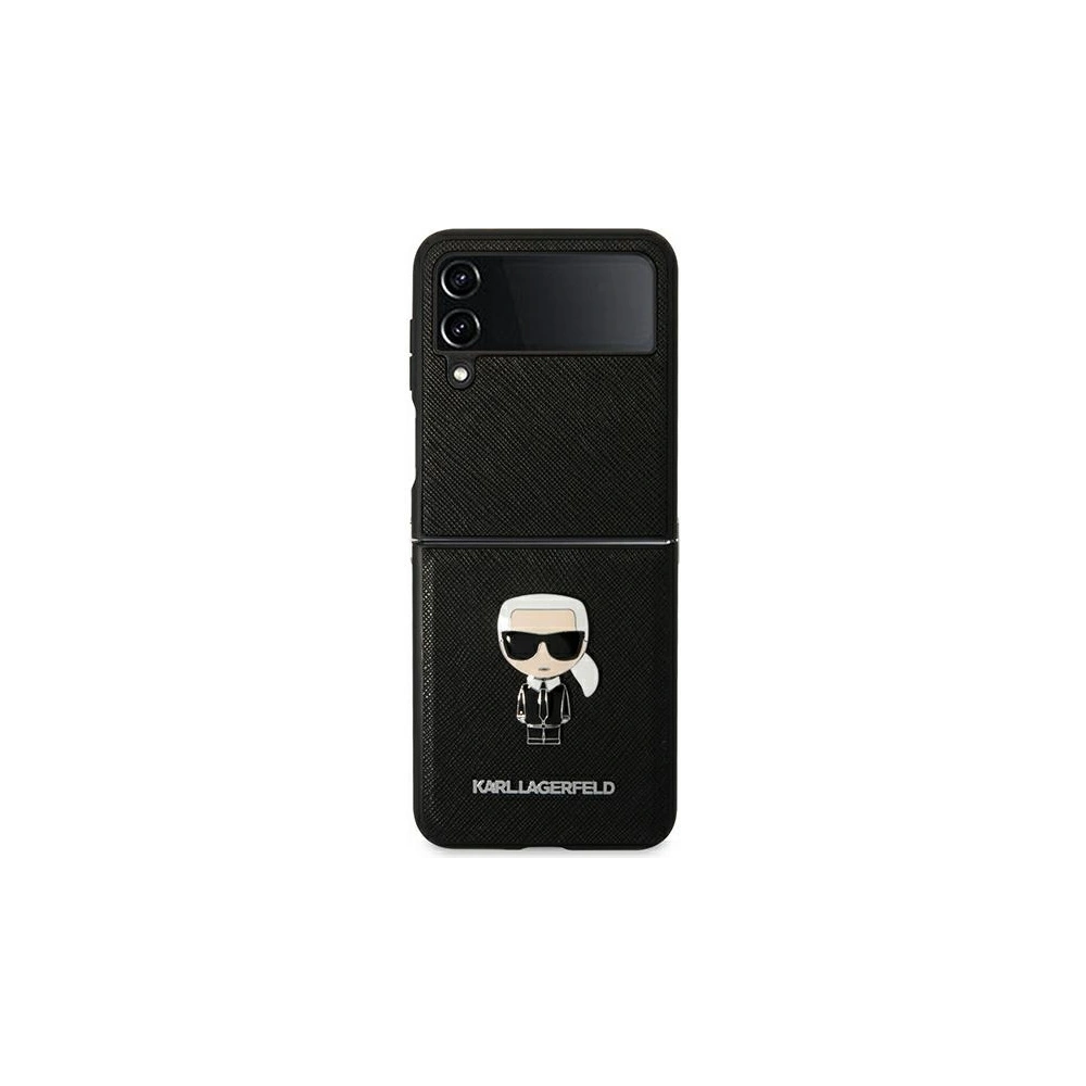 Hurtownia GSM - Etui Karl Lagerfeld KLHCZF4IKMSBK Samsung Galaxy Z Flip 4 negru/black book Saffiano Ikonik Metal - KLD1019 - {ean13} - Hurt
