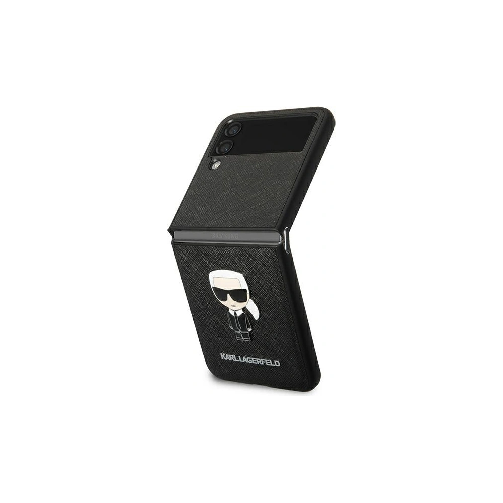 Hurtownia GSM - Etui Karl Lagerfeld KLHCZF4IKMSBK Samsung Galaxy Z Flip 4 negru/black book Saffiano Ikonik Metal - KLD1019 - {ean13} - Hurt