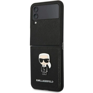 Wholesale Karl Lagerfeld KLHCZF4IKMSBK Samsung Galaxy Z Flip 4 black book Saffiano Ikonik Metal - KLD1019 - {ean13} - Hurt