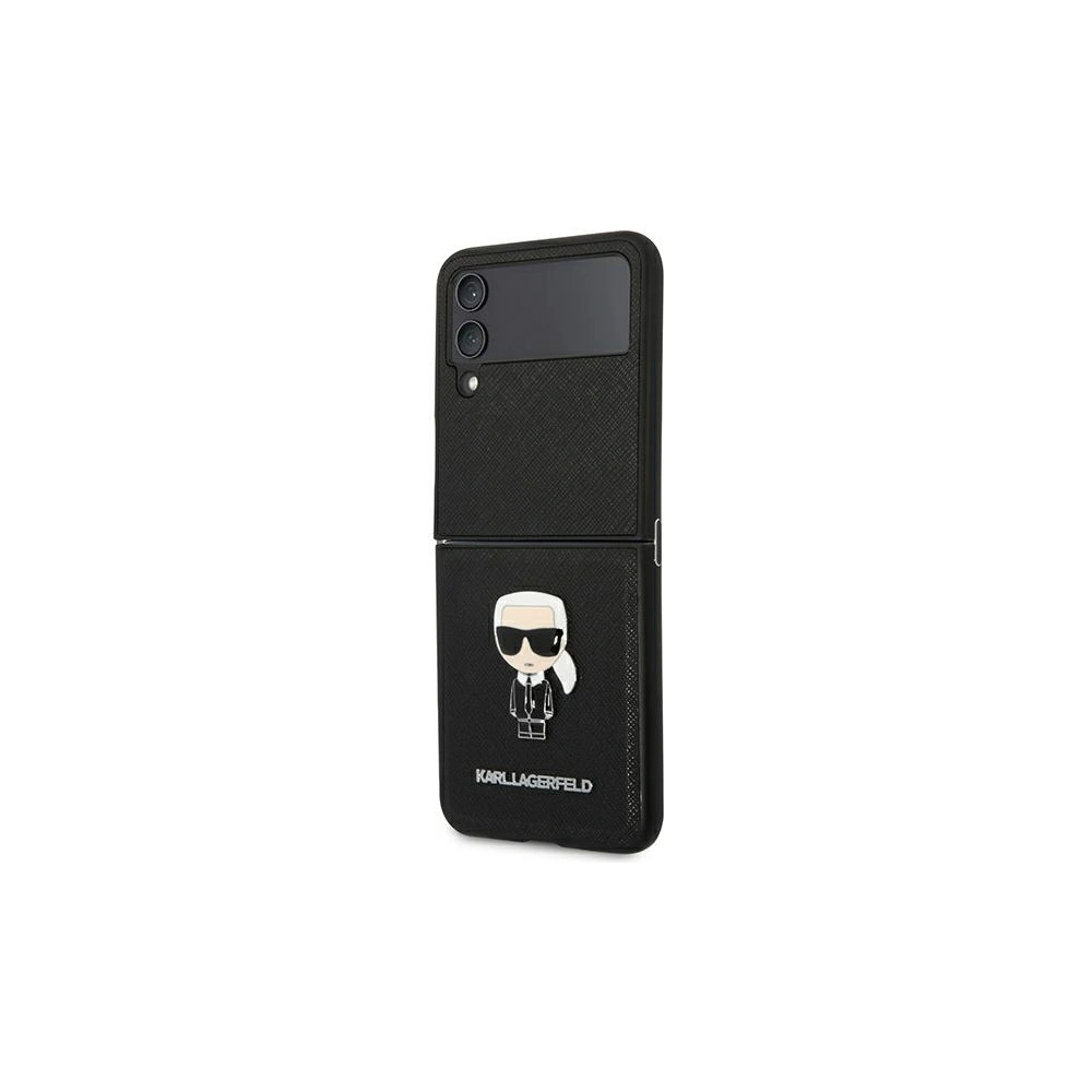 Hurtownia GSM - Etui Karl Lagerfeld KLHCZF4IKMSBK Samsung Galaxy Z Flip 4 černý/black book Saffiano Ikonik Metal - KLD1019 - {ean13} - Hurt