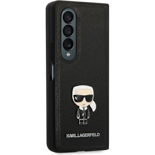 Etui Karl Lagerfeld KLHCZFD4IKMSBK Samsung Galaxy Z Fold 4 czarny/black book Saffiano Ikonik Metal