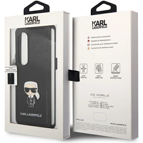 Etui Karl Lagerfeld KLHCZFD4IKMSBK Samsung Galaxy Z Fold 4 czarny/black book Saffiano Ikonik Metal
