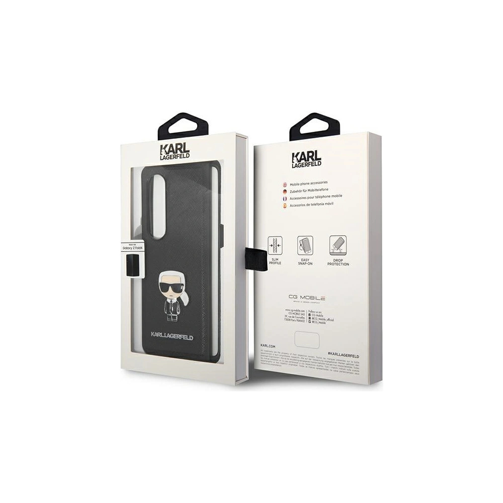 Hurtownia GSM - Etui Karl Lagerfeld KLHCZFD4IKMSBK Samsung Galaxy Z Fold 4 negru/black carte Saffiano Ikonik Metal - KLD1020 - {ean13} - Hurt