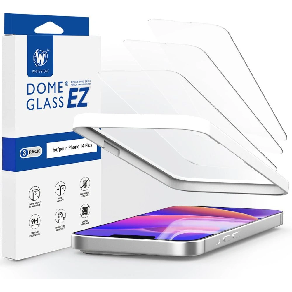 Hurtownia GSM - Său sticlă întărită Whitestone EZ Glass Apple iPhone 14 Plus / 15 Plus [3 PACK] - WSD075 - {ean13} - Hurt