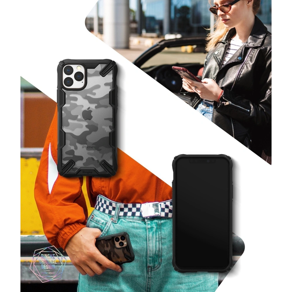 Hurtownia GSM - Etui Ringke Fusion-X Design Apple iPhone 11 Pro Camo (Moro) černé - RGK992MOB - {ean13} - Hurt