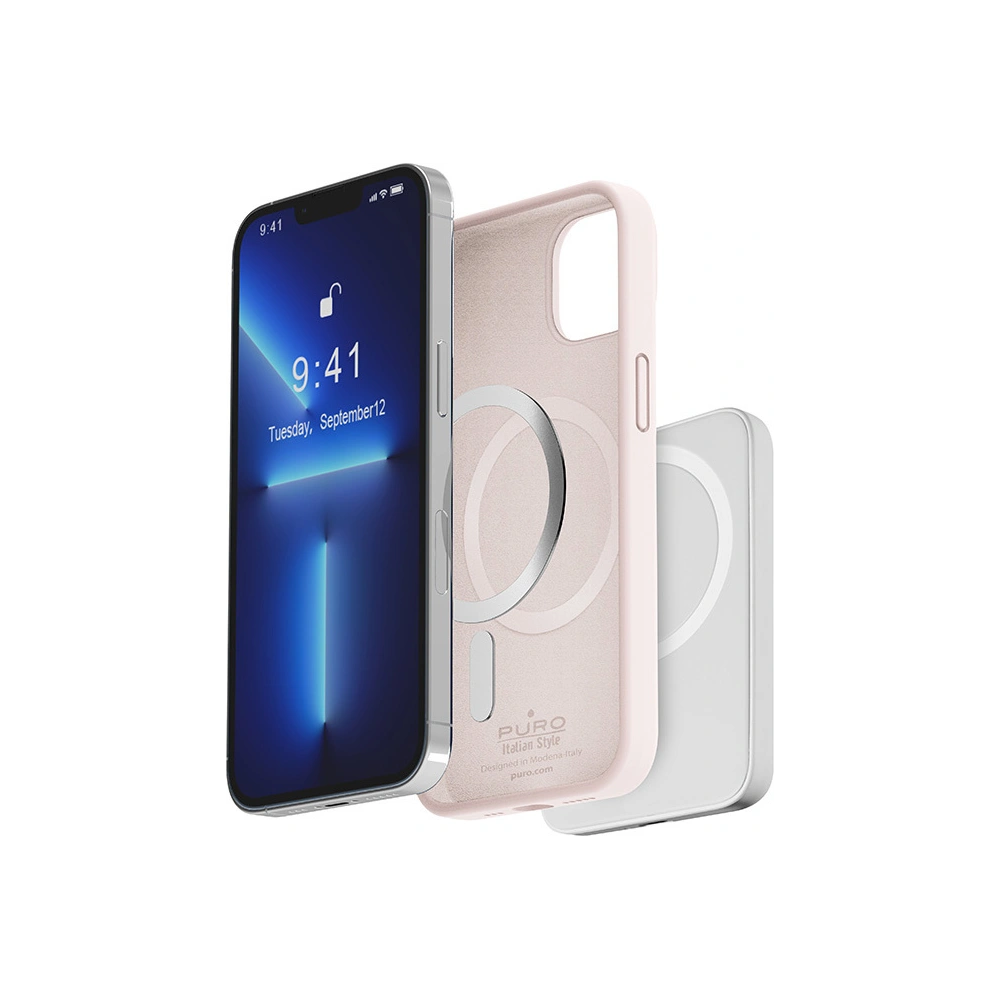 Hurtownia GSM - Etui PURO ICON MAG MagSafe Apple iPhone 14 Plus / 15 Plus (Púder rózsaszín) - PUR608 - {ean13} - Hurt