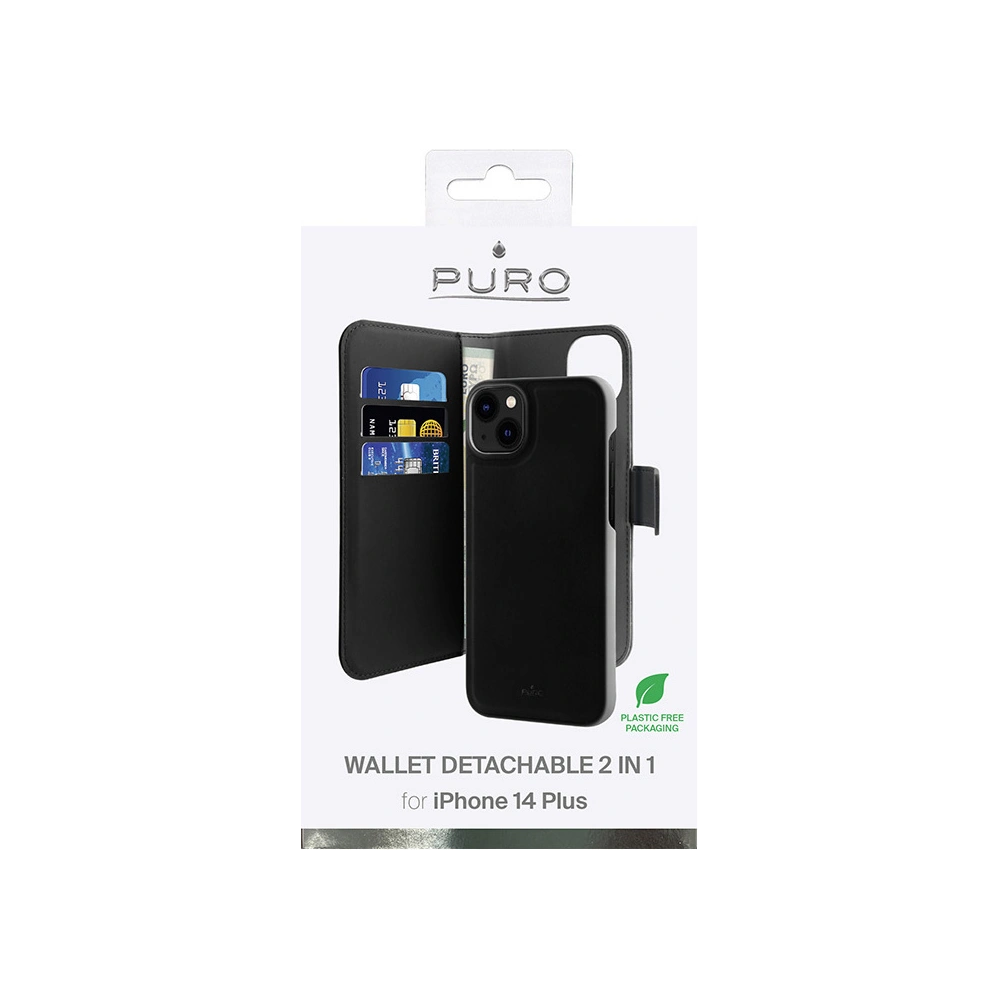Hurtownia GSM - PURO Wallet Case abnehmbar 2in1 für Apple iPhone 14 Plus / 15 Plus (schwarz) - PUR616 - {ean13} - Hurt