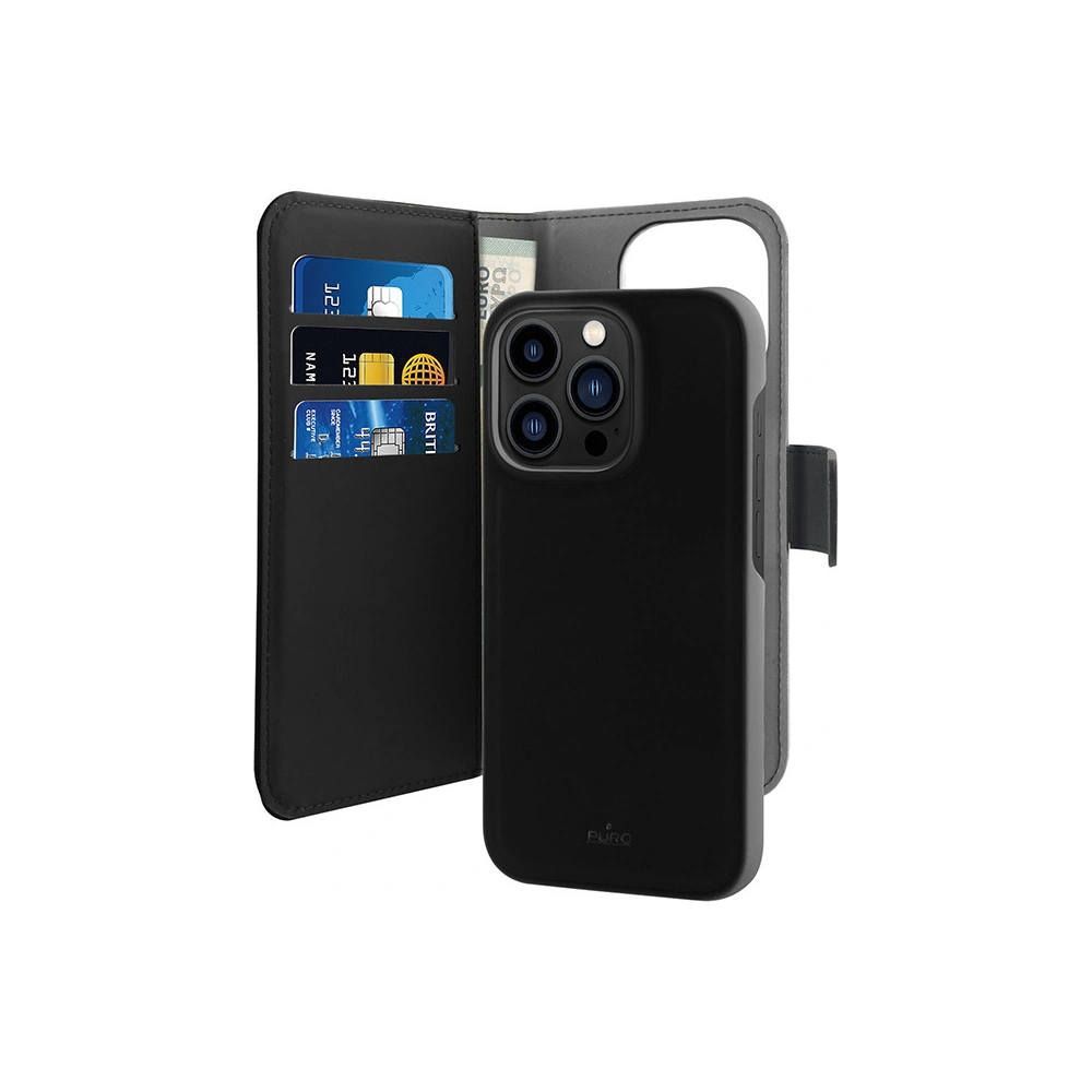 Hurtownia GSM - PURO Wallet Case abnehmbar 2-in-1 für Apple iPhone 14 Pro Max (schwarz) - PUR617 - {ean13} - Hurt