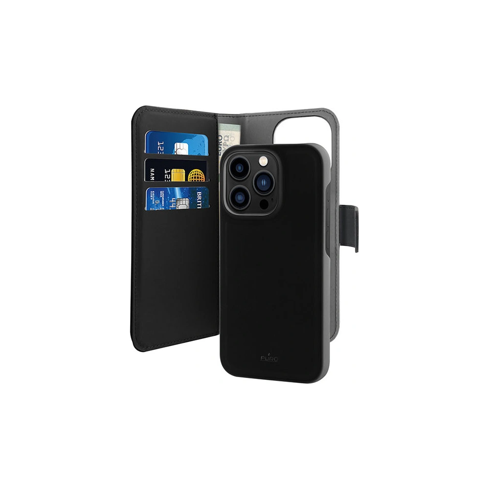 Hurtownia GSM - PURO Wallet Case Abnehmbar 2in1 für Apple iPhone 14 Pro (schwarz) - PUR618 - {ean13} - Hurt
