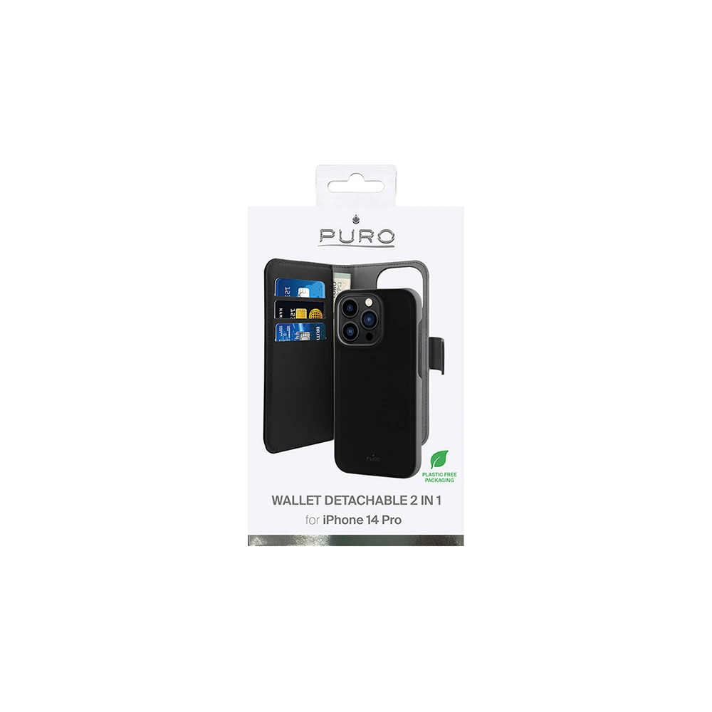Hurtownia GSM - Etui PURO Wallet Detachable 2w1 Apple iPhone 14 Pro (černý) - PUR618 - {ean13} - Hurt