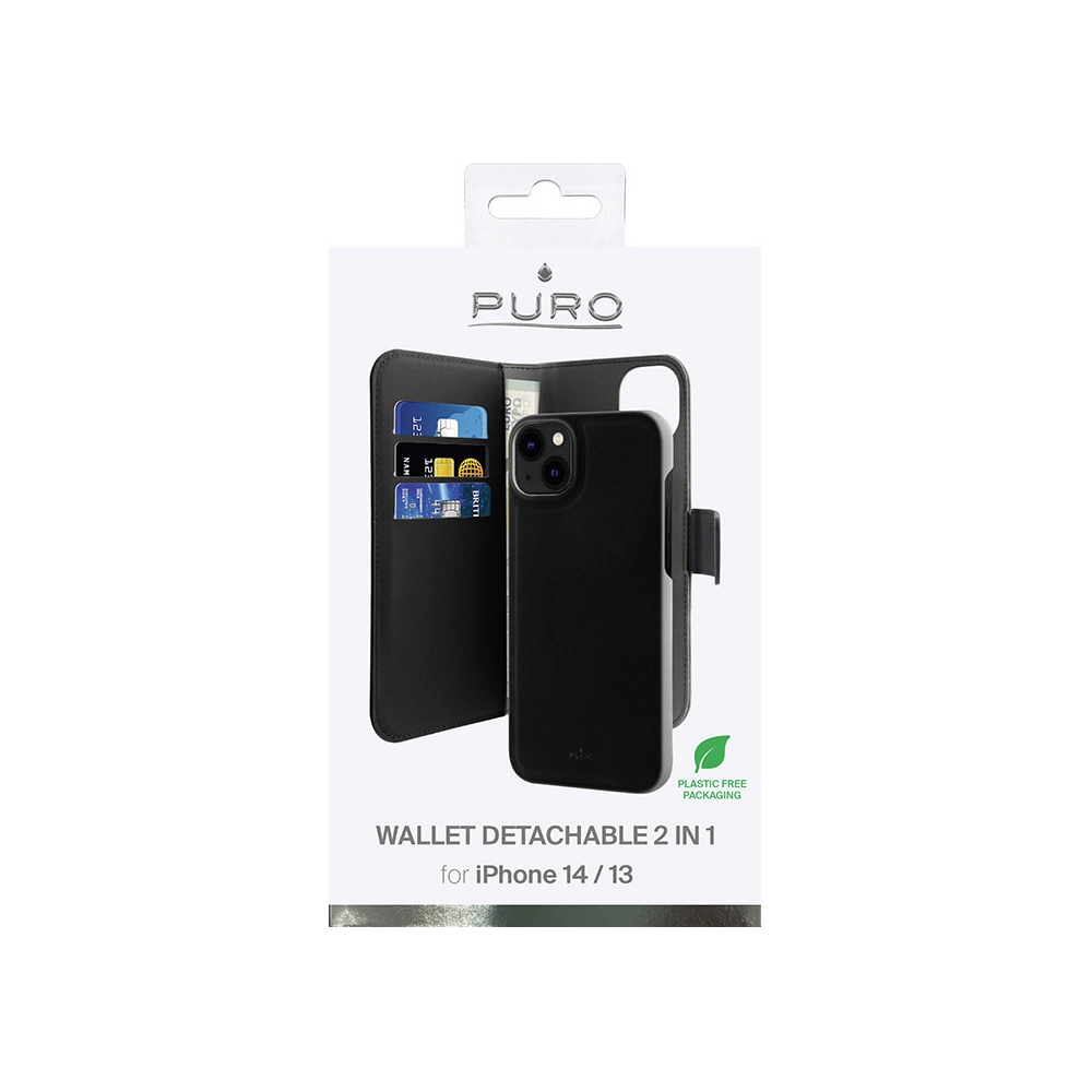 Hurtownia GSM - Etui PURO Wallet Detachable 2w1 Apple iPhone 14/13 (czarny) - PUR619 - {ean13} - Hurt