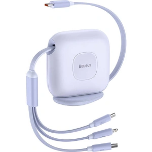 Kabel USB Baseus Fabric 3in1 USB-C/Lightning/microUSB 3,5A 1,7m (fioletowy)