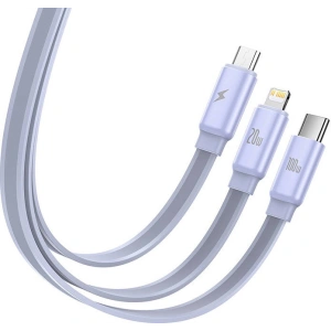 Kabel USB Baseus Fabric 3in1 USB-C/Lightning/microUSB 3,5A 1,7m (fioletowy)