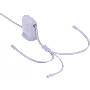 Kabel USB Baseus Fabric 3in1 USB-C/Lightning/microUSB 3,5A 1,7m (fioletowy)