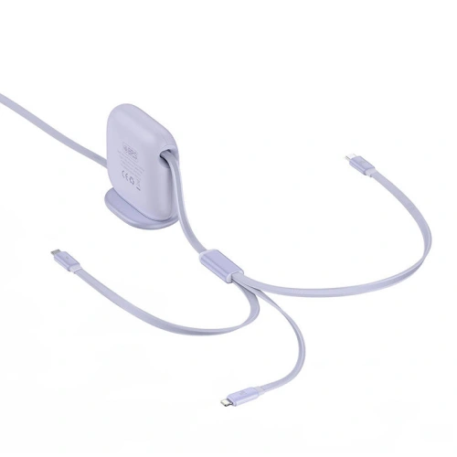 Kabel USB Baseus Fabric 3in1 USB-C/Lightning/microUSB 3,5A 1,7m (fioletowy)