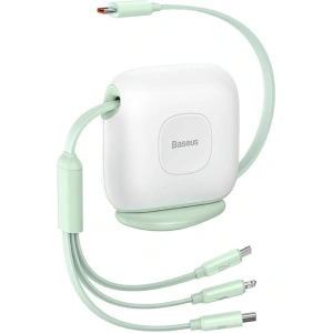 Kabel USB Baseus Fabric 3w1 USB-C / Lightning / Micro 3,5A 1,7m (biało-zielony)