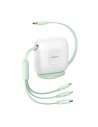 USB kábel Baseus Fabric 3w1 USB-C / Lightning / Micro 3,5A 1,7m (fehér-zöld)
