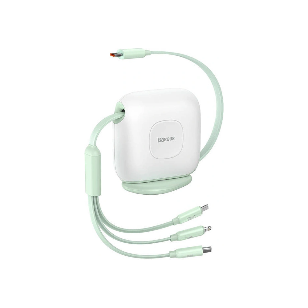 Hurtownia GSM - Kabel USB Baseus Fabric 3w1 USB-C / Lightning / Micro 3,5A 1,7m (bílá-zelená) - BSU3519 - {ean13} - Hurt