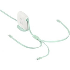 Kabel USB Baseus Fabric 3w1 USB-C / Lightning / Micro 3,5A 1,7m (biało-zielony)