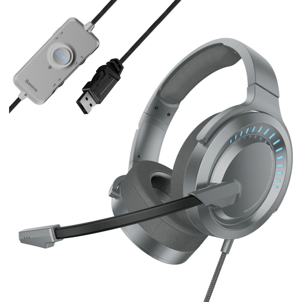 Hurtownia GSM - Baseus GAMO USB-Kopfhörer mit Mikrofon und Steuerung für Gamer grau - BSU3533GRY - {ean13} - Hurt