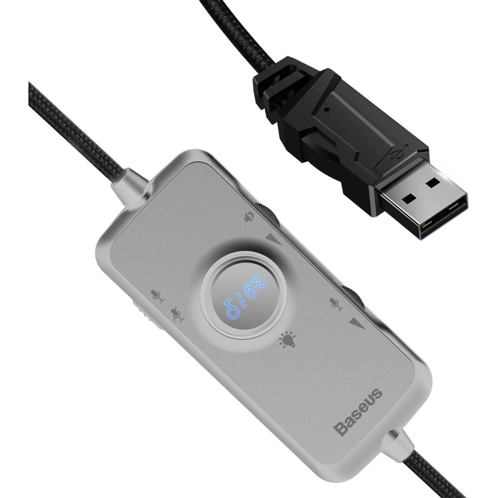 Hurtownia GSM - Baseus căști GAMO USB cu microfon și controler pentru jucători gri - BSU3533GRY - {ean13} - Hurt
