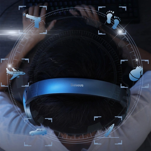 Baseus GAMO słuchawki USB z mikrofonem i pilotem dla graczy szary