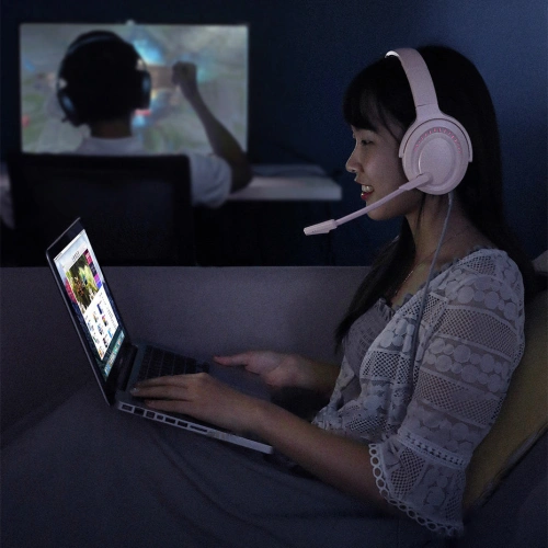 Baseus GAMO słuchawki USB z mikrofonem i pilotem dla graczy szary