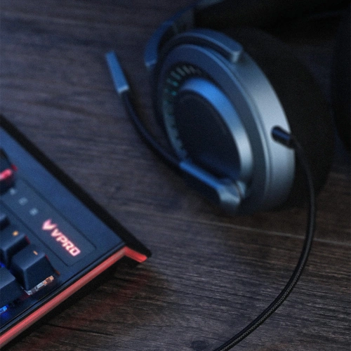 Baseus GAMO słuchawki USB z mikrofonem i pilotem dla graczy szary