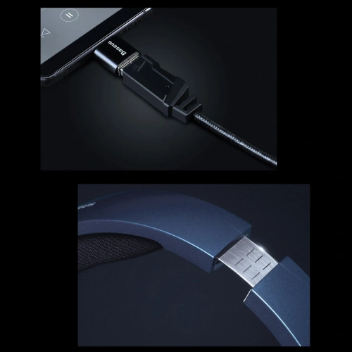 Baseus GAMO słuchawki USB z mikrofonem i pilotem dla graczy szary