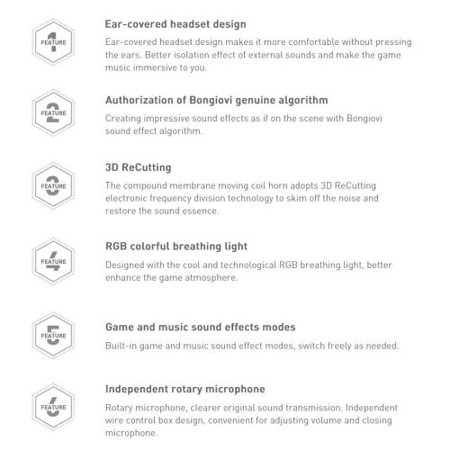 Baseus GAMO słuchawki USB z mikrofonem i pilotem dla graczy szary