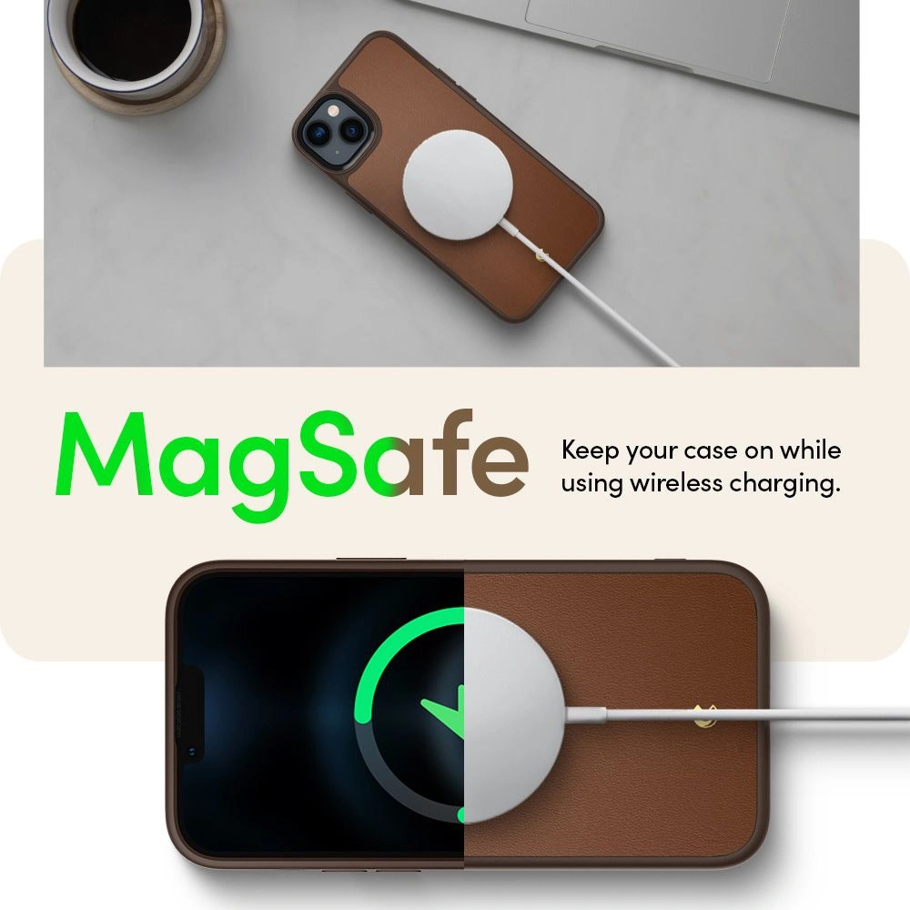 Hurtownia GSM - Case Spigen Cyrill Kajuk Mag MagSafe Apple iPhone 14 Plus / 15 Plus Sattelbraun - SPN2478 - {ean13} - Hurt