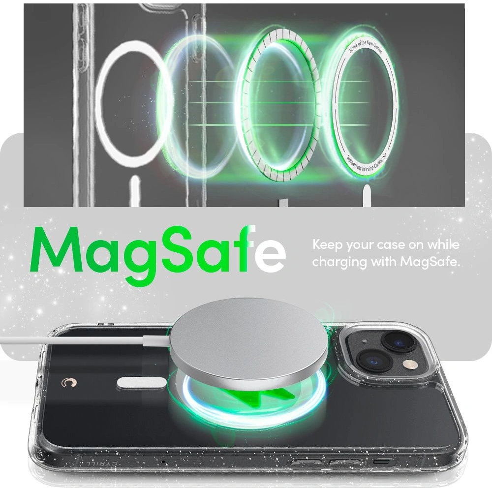 Hurtownia GSM - Etui Spigen Cyrill Shine Mag MagSafe Apple iPhone 14 Plus / 15 Plus Glitter Clear - SPN2479 - {ean13} - Hurt
