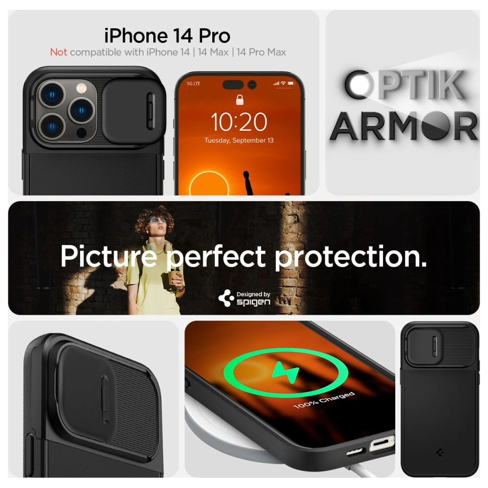 Hurtownia GSM - Case Spigen Optik Armor Mag MagSafe Apple iPhone 14 Pro Schwarz - SPN2483 - {ean13} - Hurt