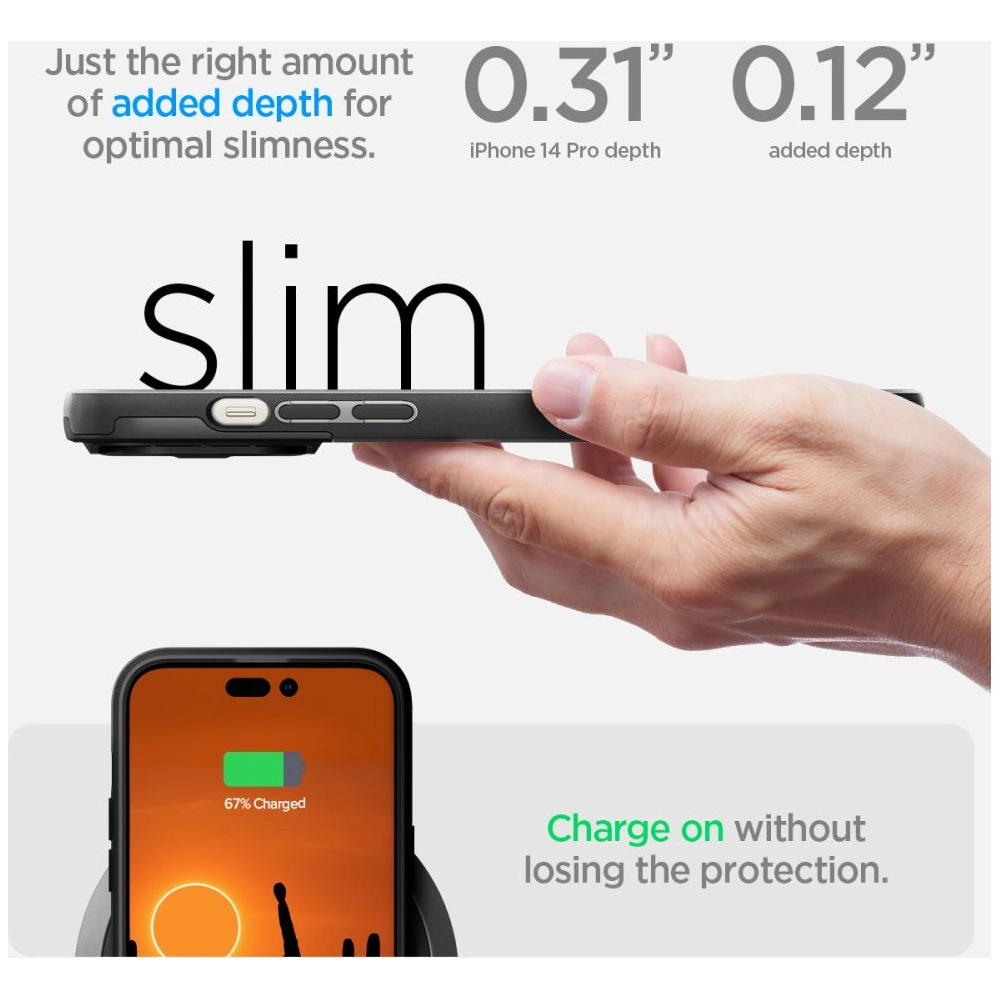 Hurtownia GSM - Case Spigen Optik Armor Mag MagSafe Apple iPhone 14 Pro Schwarz - SPN2483 - {ean13} - Hurt