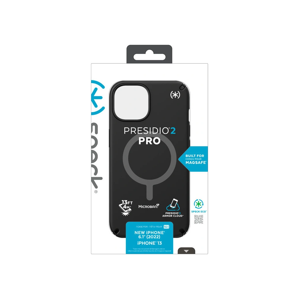 Hurtownia GSM - Etui Speck Presidio2 Pro MagSafe MICROBAN Apple iPhone 14 (Černá / Černá / Bílá) - SPK336 - {ean13} - Hurt