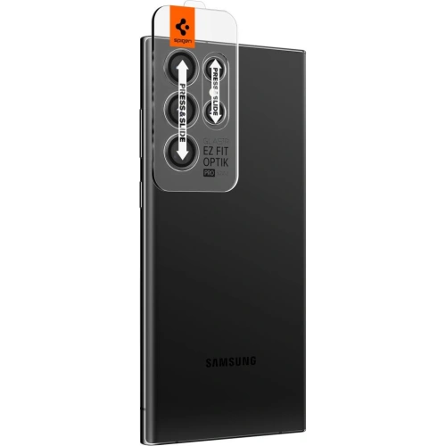 Szkło hartowane na aparat Spigen Optik.tr ez Fit Camera Protector Samsung Galaxy S22 Ultra Black [2 PACK]