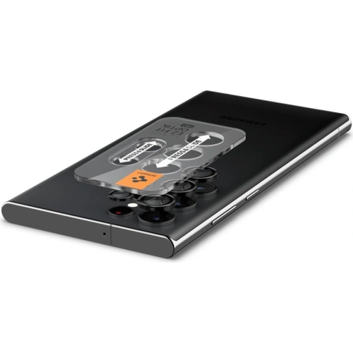 Szkło hartowane na aparat Spigen Optik.tr ez Fit Camera Protector Samsung Galaxy S22 Ultra Black [2 PACK]