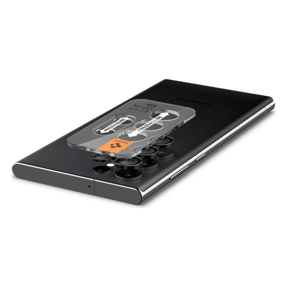 Hurtownia GSM - Gehärtetes Glas für Spigen Optik.tr ez Fit Kamera Schutz Samsung Galaxy S22 Ultra Schwarz [2 PACK] - SPN2496 - {ean13} - Hurt