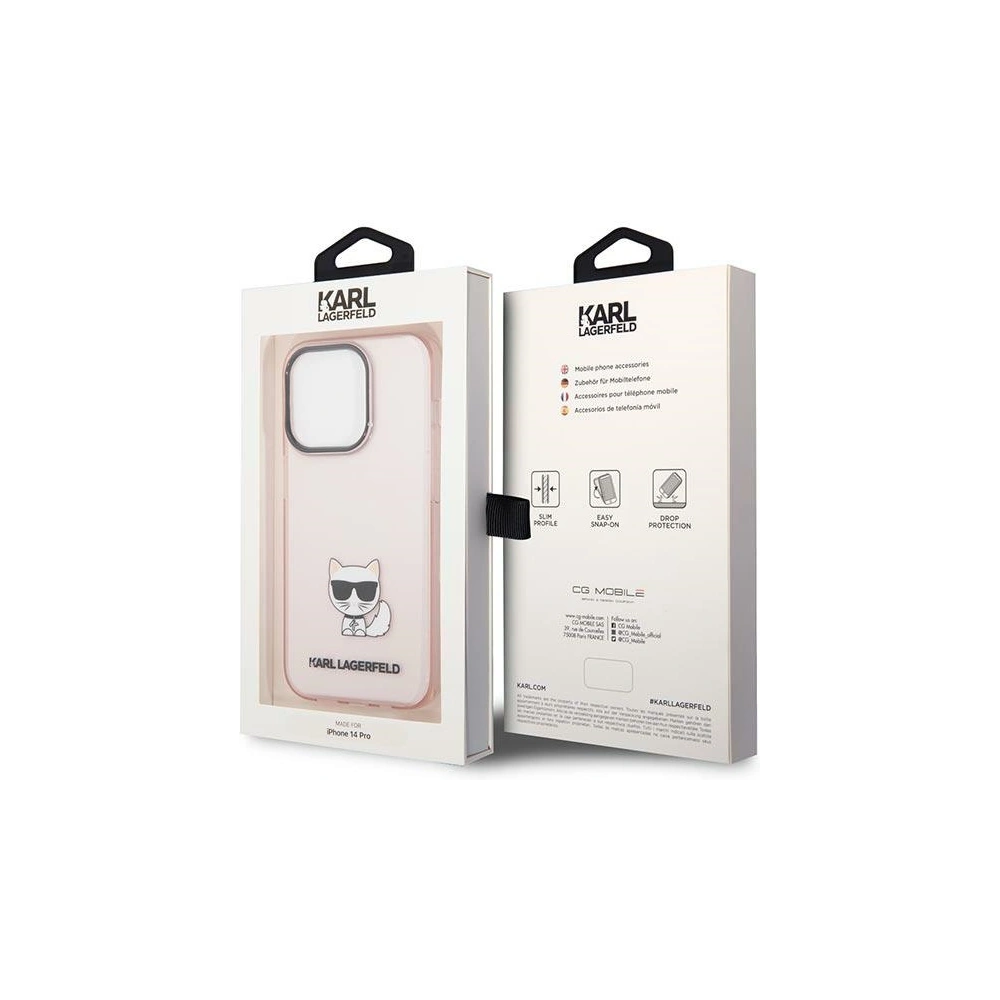 Hurtownia GSM - Etui Karl Lagerfeld KLHCP14LCTTRI Apple iPhone 14 Pro hardcase rózsaszín/pink Átlátszó Choupette Body - KLD1025 - {ean13} - Hurt