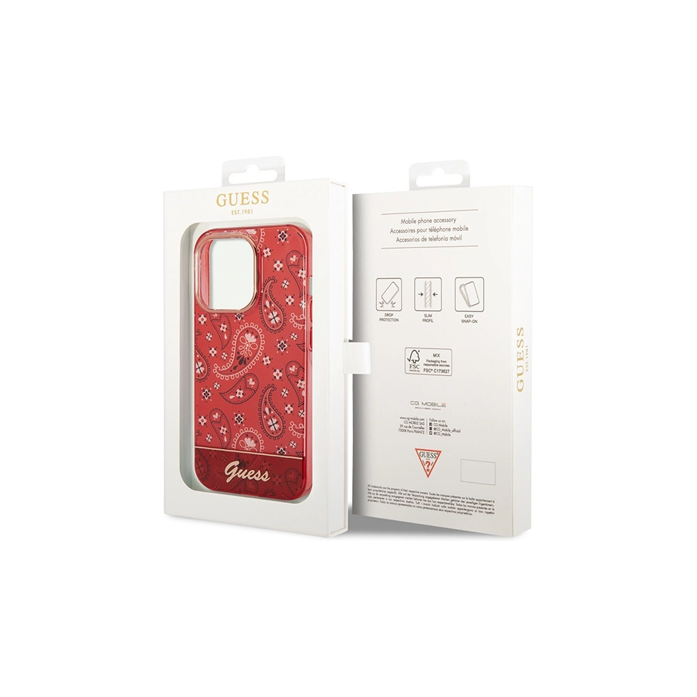 Hurtownia GSM - Etui Guess GUHCP14LHGBNHR Apple iPhone 14 Pro czerwony/red hardcase Bandana Paisley - GUE1962 - {ean13} - Hurt