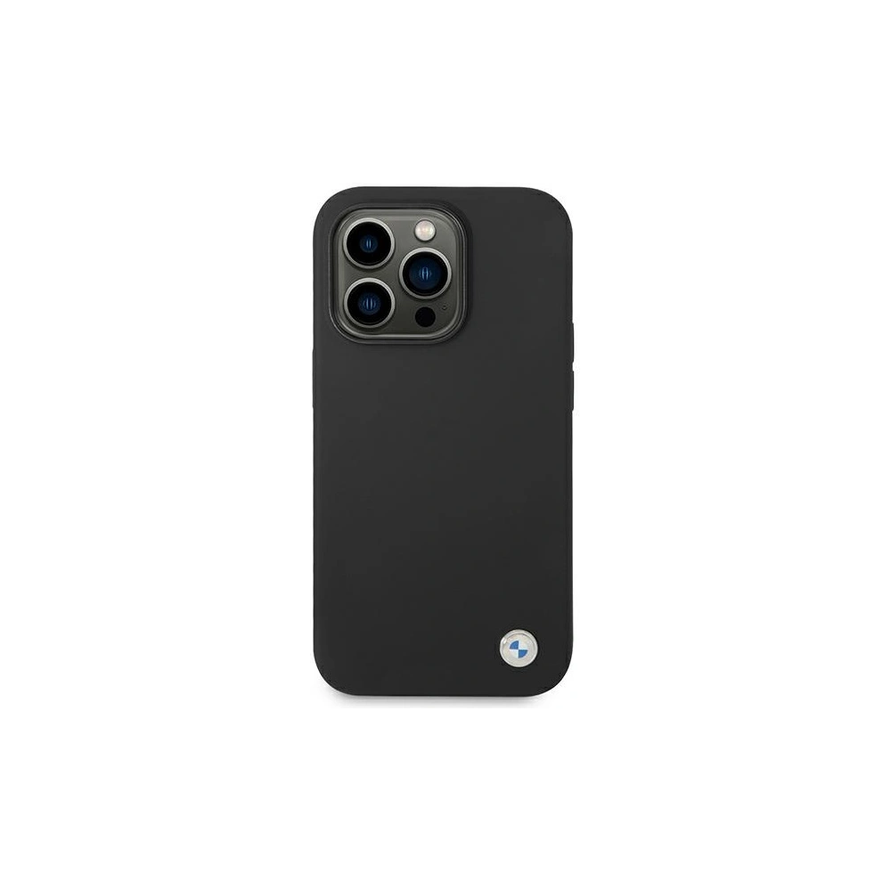Hurtownia GSM - Etui BMW BMHCP14LSILBK Apple iPhone 14 Pro fekete/szürke Szilikon Fém Logó - BMW295 - {ean13} - Hurt