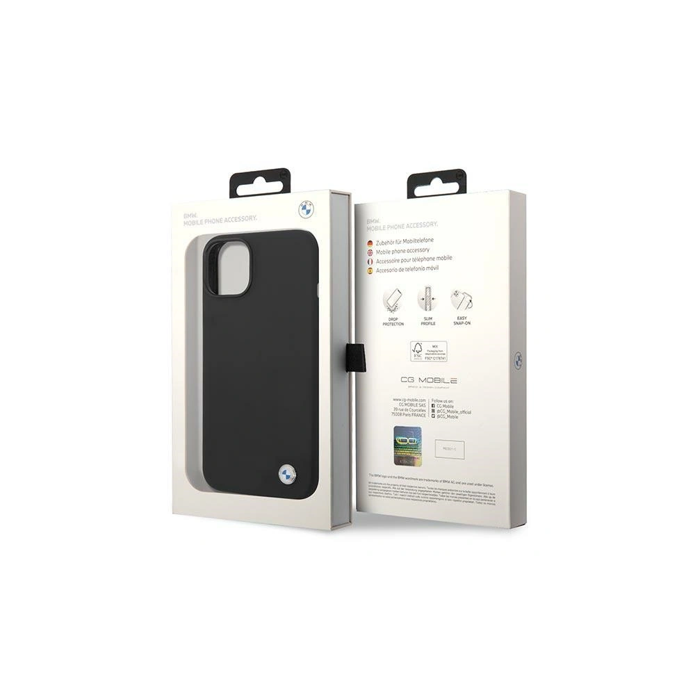 Hurtownia GSM - Etui BMW BMHCP14MSILBK Apple iPhone 14 Plus / 15 Plus negru/black Silicone Metal Logo - BMW296 - {ean13} - Hurt