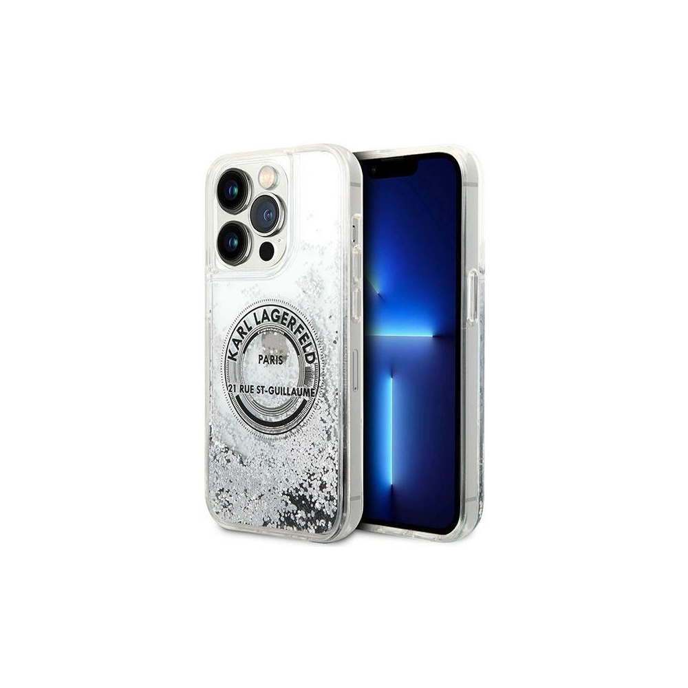 Hurtownia GSM - Etui Karl Lagerfeld KLHCP14LLCRSGRS Apple iPhone 14 Pro stříbrný/silver hardcase Liquid Glitter RSG - KLD1027 - {ean13} - Hurt